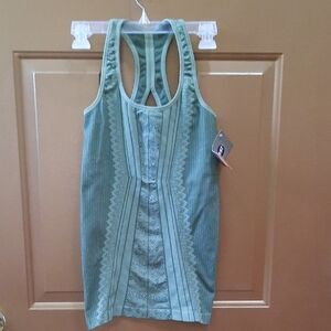 NUX Blue Ruched Sleeveless Tank Top
